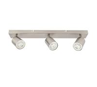 Integral LED Siena 3 Way GU10 LED Spotlight Bar | Modern Indoor Ceiling Light Fitting | Adjustable and Rotatable | Ideal for Living Room, Bedroom, Kitchen and Dining Room - Premium Satin Nickel Finish