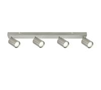 Integral LED Siena 4 Way GU10 LED Spotlight Bar | Modern Indoor Ceiling Light Fitting | Adjustable and Rotatable | Ideal for Living Room, Bedroom, Kitchen and Dining Room - Premium Satin Nickel Finish