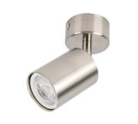 Integral LED Siena Single GU10 LED Spotlight | Modern Indoor Ceiling and Wall Light Fitting | Adjustable and Rotatable | Ideal for Living Room, Bedroom and Kitchen - Premium Satin Nickel Finish