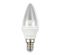 Integral LED Warm Light Non-Dimmable LED Bulb Clear Candle Lamp (E14 Edison Small, 3.8 W, 2700 k, 250 lm) - White