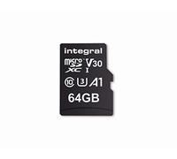 Integral INMSDX64G-100V30 64GB MICRO SD CARD MICROSDXC UHS-1 U3 CL10 V30 A1 UP TO 100MBS READ 45MBS WRITE MicroSD UHS-I Class 10
