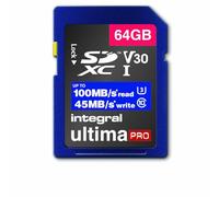 Integral Memory 64GB SDxC Premium Ultra High Speed Up to 100MB/s Reading, 45MB/s Writing, Class 10 V30 UHS-I U3, by Integral Memory
