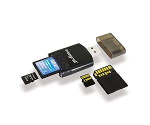 Integral Micro SD & SD UHS-ii, UHS-11, UHS-2 USB3.0 Dual Slot Memory Card Reader Adapter - SuperSpeed transfer, Windows & Mac compatible and Supports UHS-II formats: SDHC, SDXC, microSDHC & microSDXC