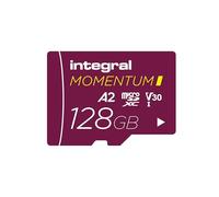 Integral Momentum I 128GB microSDXC Card - Up to 210MB/s Read, 180MB/s Write, V30, U3, A2-4K/5K UHD for GoPro, DJI Drones, Action & 360 Cams - Waterproof, Shockproof, Rugged