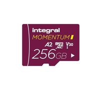 Integral Momentum I 256GB microSDXC Card - Up to 210MB/s Read, 180MB/s Write, V30, U3, A2-4K/5K UHD for GoPro, DJI Drones, Action & 360 Cams - Waterproof, Shockproof, Rugged