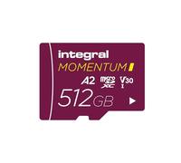 Integral Momentum I 512GB microSDXC Card - Up to 210MB/s Read, 180MB/s Write, V30, U3, A2-4K/5K UHD for GoPro, DJI Drones, Action & 360 Cams - Waterproof, Shockproof, Rugged
