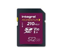 Integral Momentum I 512GB SDXC V30 U3 Card - Up to 210MB/s Read, 180MB/s Write - For DSLR, Mirrorless & Camcorders - 4K UHD Video & Burst Mode Ready - Waterproof, Shockproof, Rugged