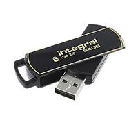 Integral Secure 360 Flash Drive 64 GB USB 3.0 Black, Gold