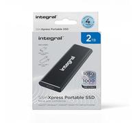Integral SlimXpress 2TB USB & USB-C 3.2 Gen 2 Portable External SSD - Super Fast 1050MB/s Read / 1000MB/s Write speeds, Sleek Aluminium Casing and Plug & Play. Mac, PC, XBOX & Playstation Compatible