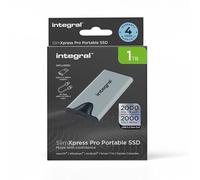 Integral SlimXpress Pro 1TB External SSD: 2000MB/s Read/Write, USB-C 3.2 Gen 2x2, Compact Aluminium Design, Plug & Play. Mac, PC, Android, XBOX, PlayStation Compatible.
