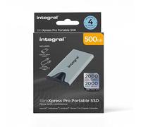 Integral SlimXpress Pro 500GB Portable SSD External Hard Drive: USB-C, 2000MB/s Read/Write, USB 3.2 Gen 2x2, Compact Design, Plug & Play, Compatible with Mac, Windows PC, Android, Xbox, PlayStation
