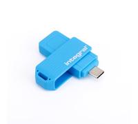 Integral Swivel Neon-C 64GB USB 3.2 Gen 1 Flash Drive, High-Speed Type-C/USB 3.1/3.0, Neon Blue, Read 150MB/s, Write 30MB/s, Plug and Play, Portable Storage for PC, Mac, Laptop