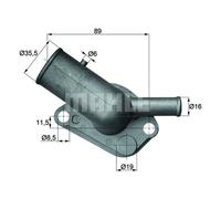 Integral Thermostat - MAHLE TI 64 87D - Quality MAHLE - Genuine UK Stock