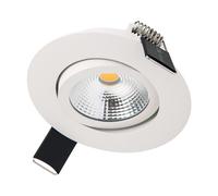 Integral Ultra Slim 6.5W Warm White Dimmable LED Tiltable Downlight - White