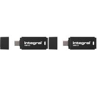 Integral USB-C Black 128GB USB 3.2 Gen 1 Flash Drive - High-Speed Type-C/USB 3.1/3.0, Read 150MB/s, Write 30MB/s, Plug-and-Play, Portable Storage for PC, Mac, Laptop (Pack of 2)