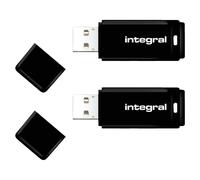 Integral USB2.0 Flash Memory Drive Black 64GB - Twin Pack