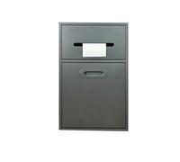 Integrated Bathroom Organizer with Removable Door & Trash Bin - Ideal for Shower, Toilet Side Use in Public Restrooms, Grey, 20 x 50 cm