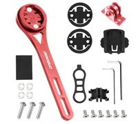 Integrated Bicycle Computer Mount Made of Aluminium Alloy, Bicycle Mount Out Front Compatible with Cateye, Garmin, Bryton, GoPro, Bicycle Mount for Action Cameras and Light, Red