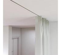 Integrated Ceiling Curtain Rail System, Invisible Curtain Rod for Patio/Sliding Door/Shower, Adjustable Length 1-6m, White Color, Perfect for Modern Interiors