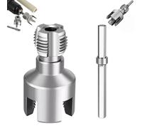 Integrated Internal & External Pipe Threading Tool, 1/2'' and 3/4'' Water Pipe Internal and External Integrated Threader, PVC Pipe Threader Kit, Electric Drill Compatible (1/2 Inch)