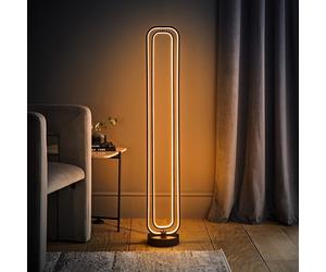 Integrated LED Floor Lamp Black Adjustable Standard Standing Living Room Light