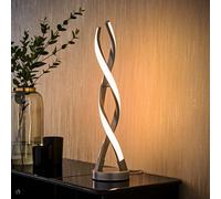 ValueLights | Infinity Matte Grey Double Twist Integrated LED Table Lamp | Table Lamp, Home Décor & Improvement Essential