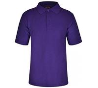 Integriti Schoolwear Age 2-16 School Plain Polo 100% Cotton Shirt Short Sleeve 15 Colours Childrens Boys Polo Shirt Girls Polo Shirt School Uniform P.E. Purple