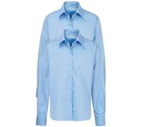 Integriti Schoolwear Twin Pack Girls School Shirt Uniform Short/Long Sleeve White Sky Blue Age 3-18