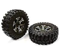 Integy RC Model Billet Machined 6 Spoke XH 1.9 Wheel & Tire (2) for Scale Crawler (O.D.=106mm)