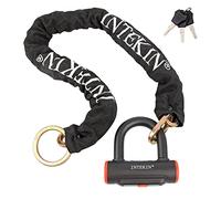 INTEKIN Motorcycle Lock 3.3FT/100cm Motorcycle Chain Lock 8mm/0.32inch Thick Bike Chain Lock Heavy Duty Security Chain Lock Anti Theft Motorcycle Lock with 16mm Disc Lock for Motorcycles, Gates