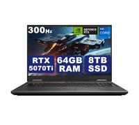 Intel Core i7-14700HX Gaming Laptop GeForce RTX5070Ti 64GB DDR5 RAM 8TB SSD | 20 Cores 5.5GHz CPU, 12GB GDDR7 GPU, 5600MHz RAM, PCIe 4.0 SSD, 16" 2.5K 300Hz UHD Display, Wi-Fi 7, RGB Backlit, Win11 Pro