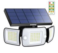 intelamp Solar Security Lights,Solar Motion Sensor Lights with Dual Sensors,Waterproof Solar Flood Lights Outdoor with 4 Modes for Garden Garage shed