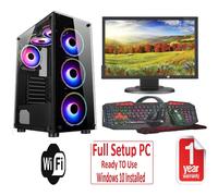 (INTELCORE i3, GTX1650 4GB) GAMING PC BUNDLE : INTEL CORE/16GB RAM/1TB + 128GB SSD/NIVIDIA GEFORCE/19" MON/WINDOWS 10/MIRAGE 6 FANS