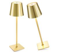 INTELIVE 2 Pack Cordless Table Lamp,Portable LED Desk Lamp, 5000mAh Battery Operated, 3 Color Stepless Dimming Up, for Restaurant/Bedroom/Bars/Outdoor Party/Camping/Coffee Shop Night Light