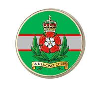 Intelligence Corps Military Silver Colour Badge With A Velveteen Bag