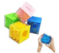 Intelligence maze toy, 6-sided 3D, 3D maze, piggy bank, transparent bead puzzle cube block, gift