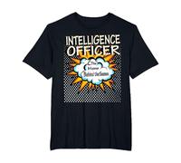 Intelligence Officer - Funny Hero Job T-Shirt, Men's Big and Tall, Black, 5X Tall