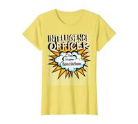 Intelligence Officer - Funny Hero Job T-Shirt, Women, Lemon Yellow, Small