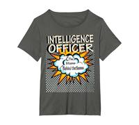 Intelligence Officer - Funny Hero Job T-Shirt, Women's Plus, Asphalt Grey, 4X