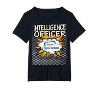 Intelligence Officer - Funny Hero Job T-Shirt, Women's Plus, Black, 4X