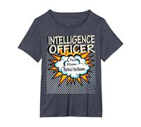 Intelligence Officer - Funny Hero Job T-Shirt, Women's Plus, Heather Blue, 1X