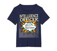 Intelligence Officer - Funny Hero Job T-Shirt, Women's Plus, Navy Blue, 1X