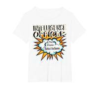 Intelligence Officer - Funny Hero Job T-Shirt, Women's Plus, White, 1X