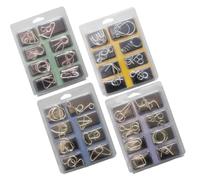 Intelligence Wire Puzzle - Mental Skill Enhancer, Metal Brain Teaser Set, Strategic Construction Activity with Compact Travel Design to Increase Concentration