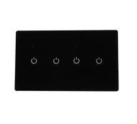 Intelligent 2-Way Touch Switch Made of Tempered Glass Black for Alexa and Tuya App for Voice Control and Remote Control 2 Gang WiFi Light Switch for Home 100 to 240 Volts (4 Gang 2Way)