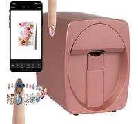 Intelligent 3D Nail Painting Machine Portable 3D Nail Art Printer Machine Digital Mobile, Support WiFi/DIY, Professional Nails Art Equipment for Beauty for Girls' Home Nails(Rose Gold)