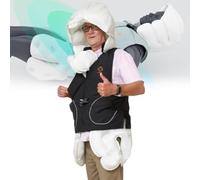 Intelligent Anti-Fall Airbag Vest Prevent Accidental Falls Smart Anti-Fall Clothing for The Elderly Light and Breathable Fabric for Postoperative Recovery Protection,Black-M
