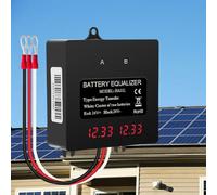 Intelligent Battery Balancer for 27V Lithium Lead-Acid Batteries Digital 2X12V with Voltage Compensation Real-Time Display Ip67 Waterproof Low Stby Current <3Ma for Solar Panels Boats Motorcycles Cars