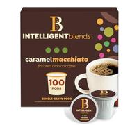 Intelligent Blends Caramel Macchiato Flavoured Coffee Pods 100ct Medium Roasted Recyclable 100% Arabica Coffee Compatible with Keurig K Cups Maker