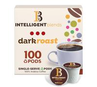 Intelligent Blends Dark Roasted Coffee Pods, 100 ct. Solar Energy Produced, Recyclable, Single Portion, Dark Roasted, 100% Arabica Coffee, California Roasted, KCup Compatible